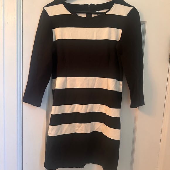 Part Two Striped Bodycon Pencil Dress – Black & White, Size Medium - Picture 1 of 4